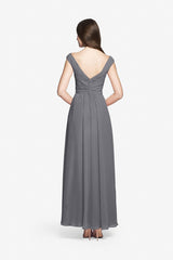 ELIZABETH BRIDESMAID GOWN PEWTER
