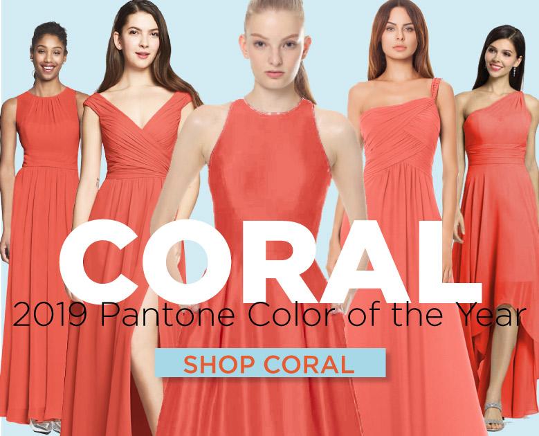 Coral bridesmaid gowns