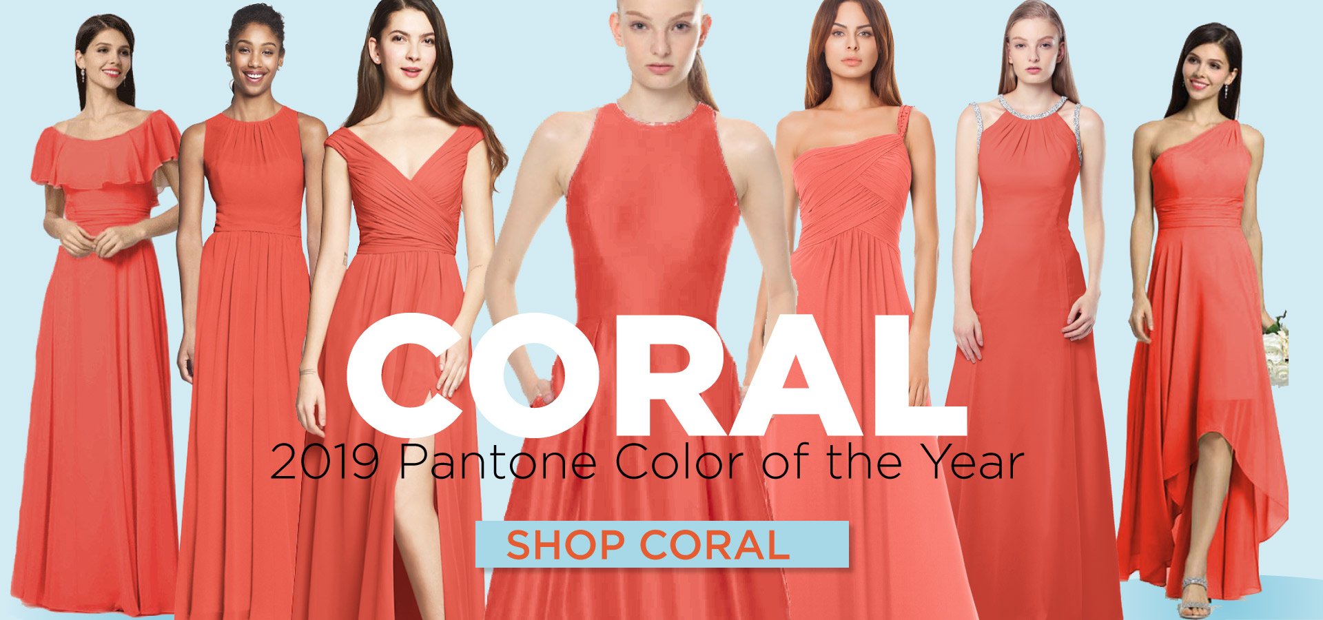 Coral bridesmaid gowns